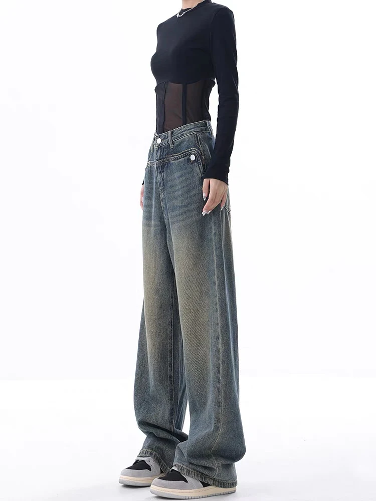 Title 7, Nowe Jeansy Retro Damskie Stylowe Dopasowanie K...