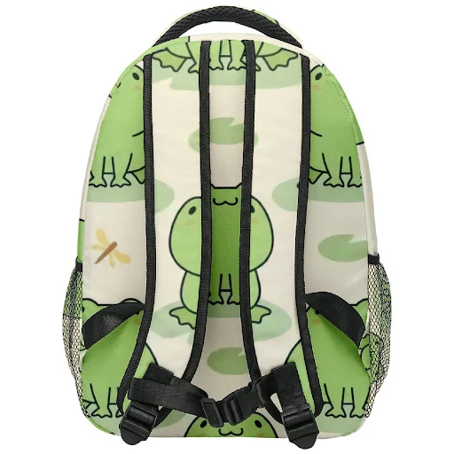 Title 3, Mochila com estampa de desenho animado de sapo....