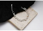 Pulseira de corrente grossa oca de prata esterlina S925, estilo urbano. Adicione um toque moderno e ousado ao seu visual com esta joia elegante e resistente. — foto 9