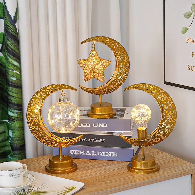 Title 4, LED Iron Star Moon Ball Night Light for a cozy ...