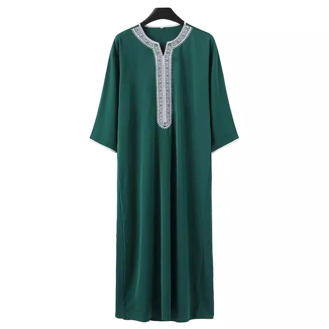 Túnica Árabe Masculina Muçulmana do Oriente Médio Roupa Confortável e Elegante para Festas Religiosas e Uso Diário Design Tradicional — foto 1