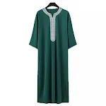 Túnica Árabe Masculina Muçulmana do Oriente Médio Roupa Confortável e Elegante para Festas Religiosas e Uso Diário Design Tradicional — foto 1