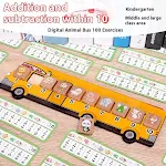 Jogo de tabuleiro Animal Bus para matemática da educação infantil. Aprenda a contar, somar e subtrair de forma divertida e eficaz. — foto 1