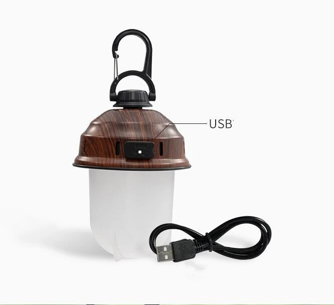 Title 2, LED Camping Tent USB Rechargeable Pine Cone Lig...
