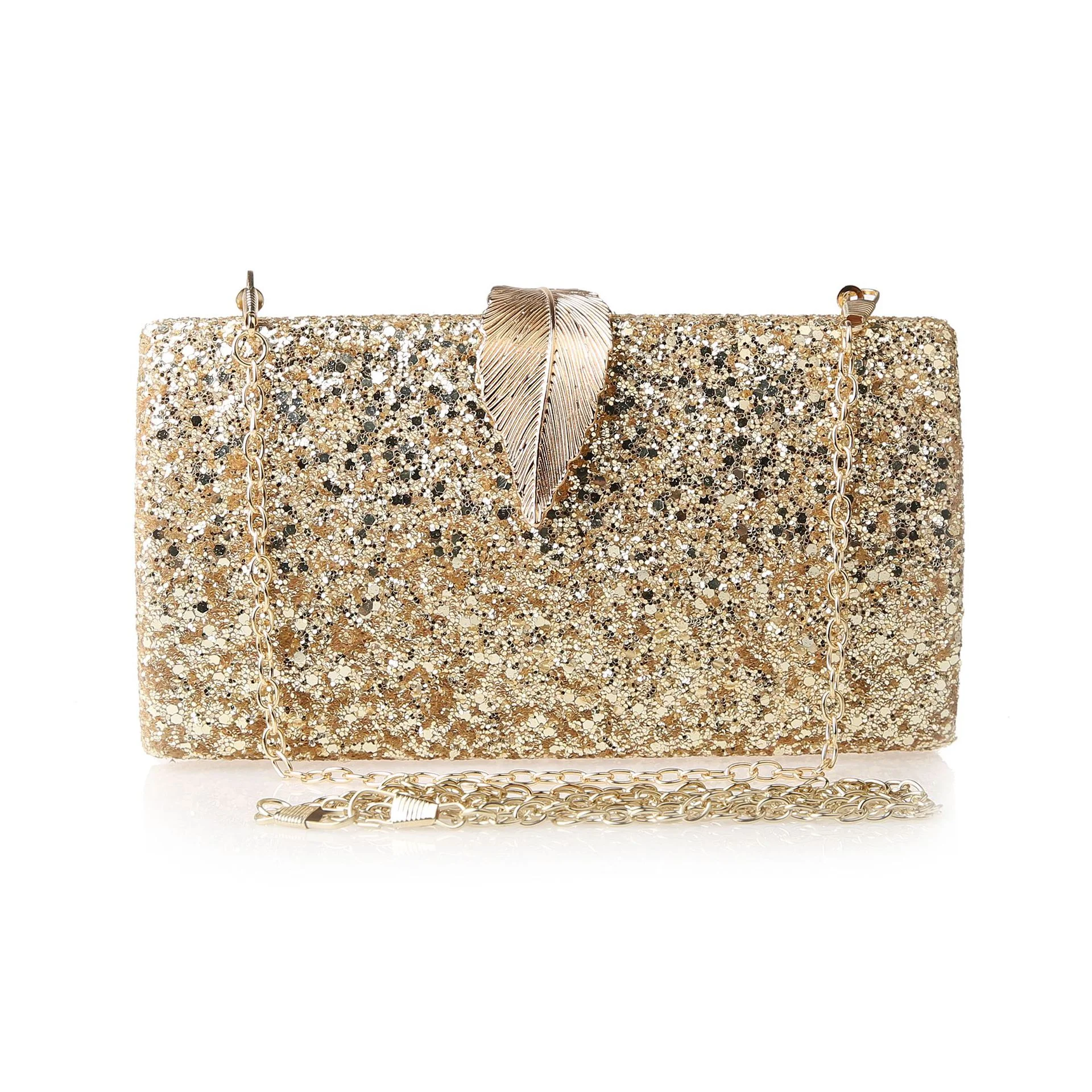Avondtasje met pailletten, eenvoudige clutch. Lang, vierkant en klein. Modieus tasje voor jurk, bruid, feest of bruiloft. Ideaal voor speciale gelegenheden. — foto 7