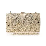 Avondtasje met pailletten, eenvoudige clutch. Lang, vierkant en klein. Modieus tasje voor jurk, bruid, feest of bruiloft. Ideaal voor speciale gelegenheden. — foto 7