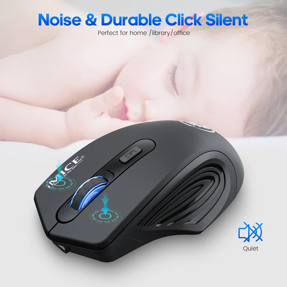Title 6, Mouse sem fio Bluetooth 2.4G silencioso e recar...