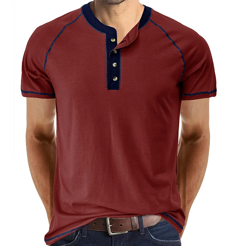 Men's Fashion Casual Colour Blocking Short Sleeve T-shirt offers a comfortable and stylish fit, perfect for everyday wea — photo 8