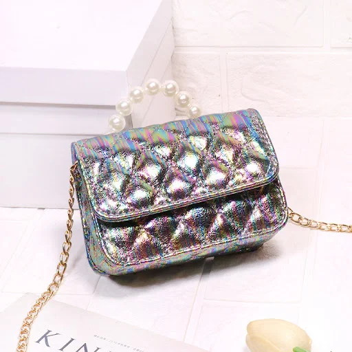 Title 2, Bright PU Fashion Pearl Handbag Trendy Messenge...