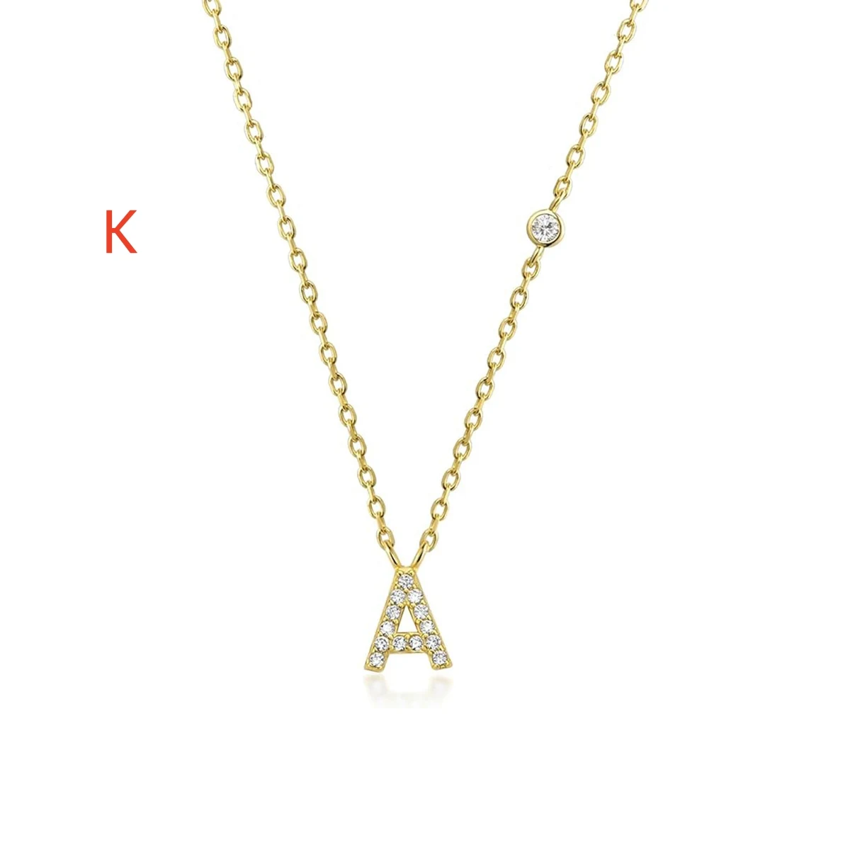 Colar de letras A-Z com 26 letras douradas de luxo com pingente CZ para mulheres, um lindo colar com iniciais e nome ideal para festas da moda. — foto 29