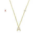 Colar de letras A-Z com 26 letras douradas de luxo com pingente CZ para mulheres, um lindo colar com iniciais e nome ideal para festas da moda. — foto 29