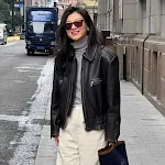 Women's Sheepskin Coat Retro Biker Leather Jacket A warm and stylish leather coat for women. Perfect for a vintage biker — photo 8