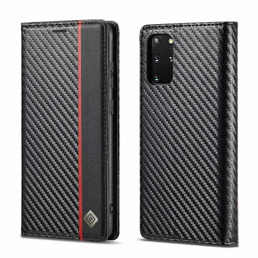 Title 6, Carbon Fiber Patterned Wallet Leather Case, Car...