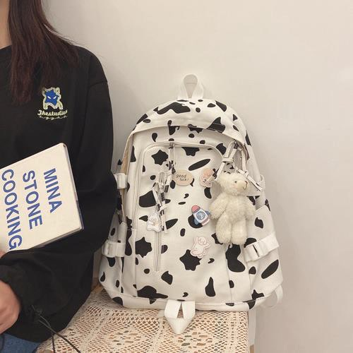 Title 2, Mochila Harajuku com estampa de zebra de vaca F...