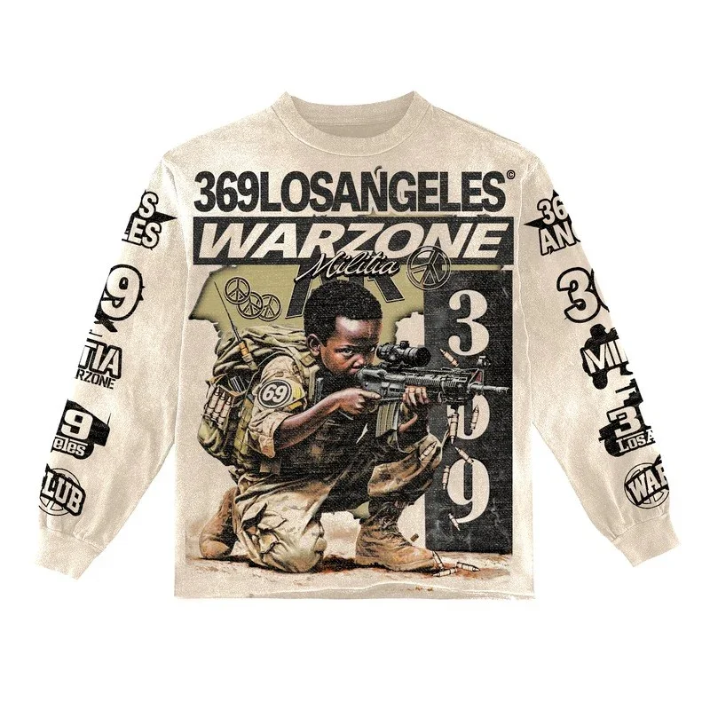 Camiseta de manga longa Warzone para gamers. Conforto e estilo ideais para longas sessões de jogo. Tecido respirável e design durável. Jogue por mais tempo! — foto 1