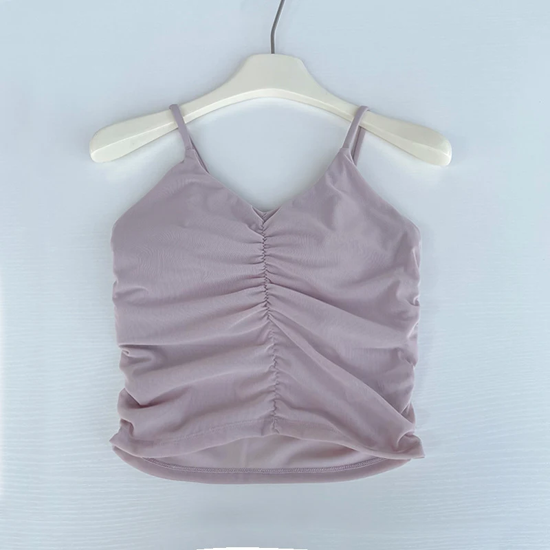 Damen Nude Stoff Plissiert Sling Sport Rücken Mesh Weste Atmungsaktiv & bequem für Training & Fitness, stylisch & funktional. — foto 5