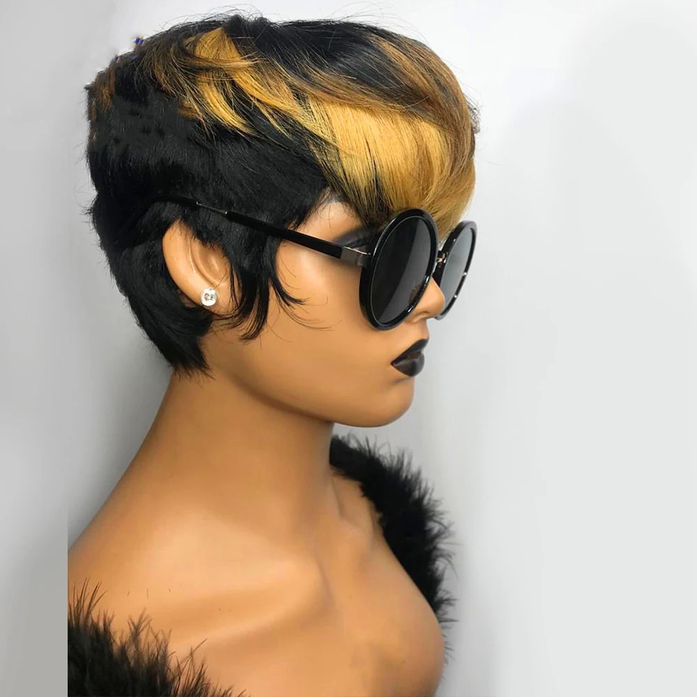 Peruca Cacheada Curta Castanho Escuro com Mechas Pretas, visual moderno e natural. Fácil de usar e pentear, perfeita para diversas ocasiões — foto 2