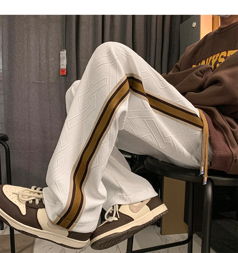 Striped Stitching Pants Thick Loose Track Sweatpants Same Style, Ultimate Comfort for Everyday Wear and Relaxation — photo 5