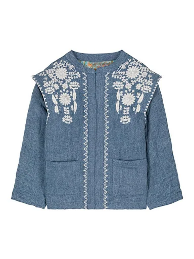 Title 26, Elegant Blue Printed Lace-up Waist-tight Cotton...