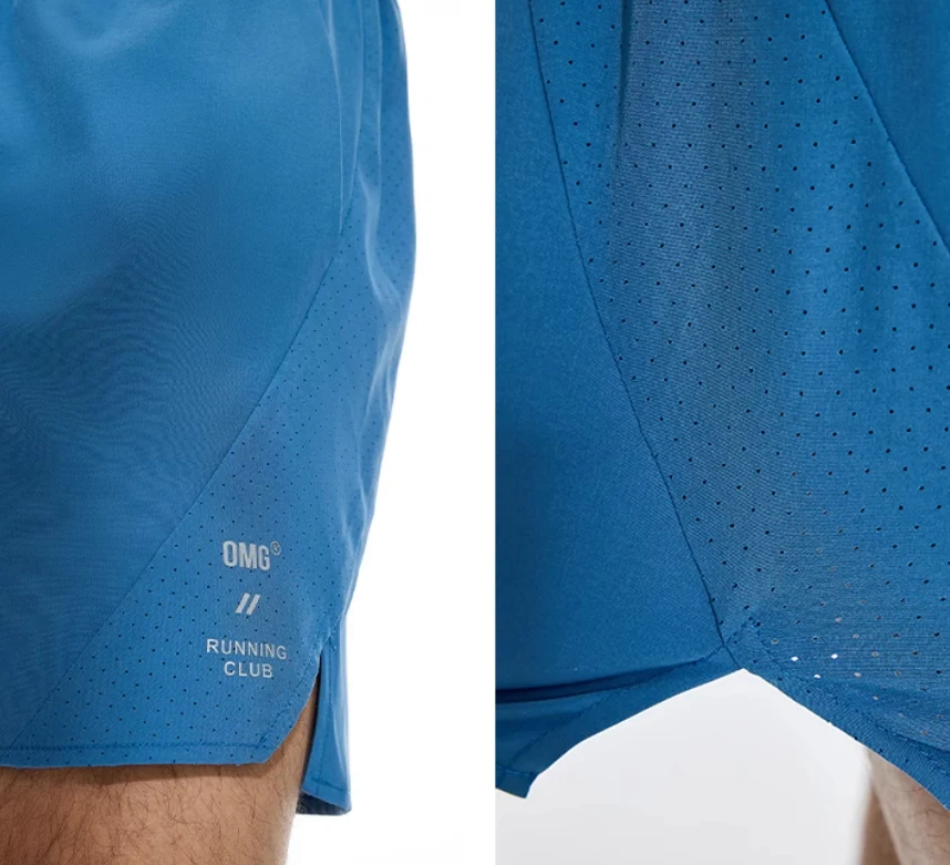 Pantaloncini da running a quattro punti, taglio laser, cuciture, elasticità quadridirezionale e traspirabilità per allenamento. — foto 9