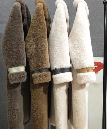 Title 2, Double Breasted Lamb Fur Coat, Luxurious Warmth...