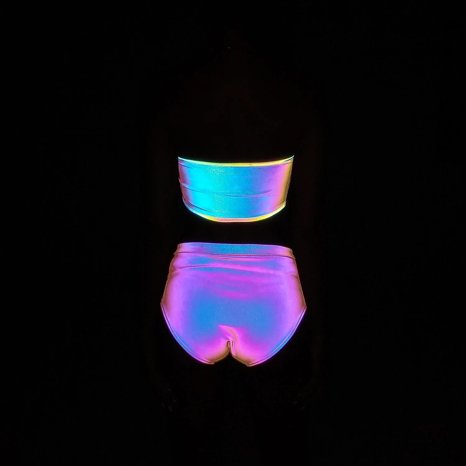 Colorful Reflective Camisole Women's Nightclub Tight Strapless Top — photo 15