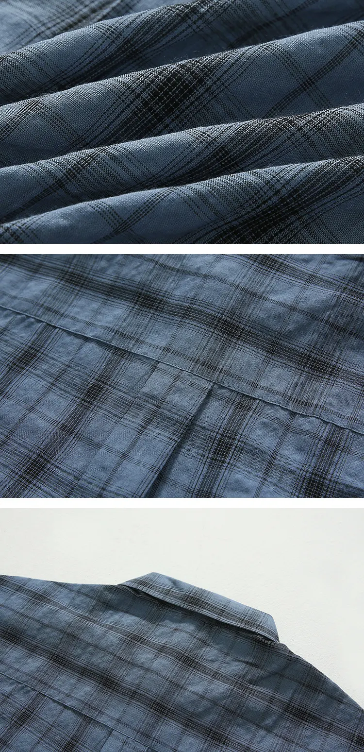 Title 12, BJ Idle Style Plaid Casual Shirt for Men, Autum...