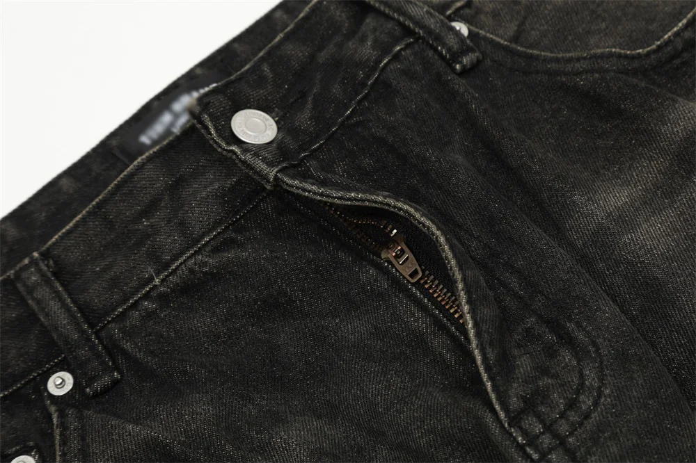 Title 15, Heren jeans met fashion gaten, losse rechte pas...