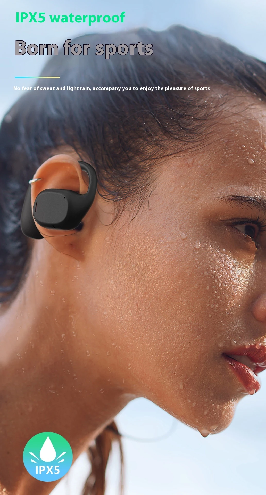 Title 2, Wireless Ear Hook Bone Conduction Bluetooth Hea...