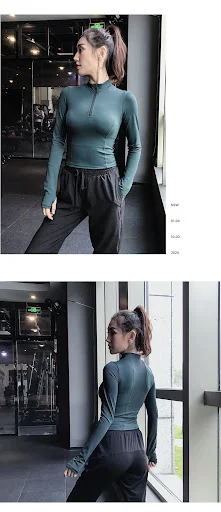 Title 2, Womens fitness long sleeve shirt, breathable a...