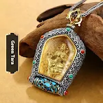 Buda Giratório de Nuvens Auspiciosas da Tara Verde, um Guardião Tibetano de Contas para proteção e boa sorte. — foto 19