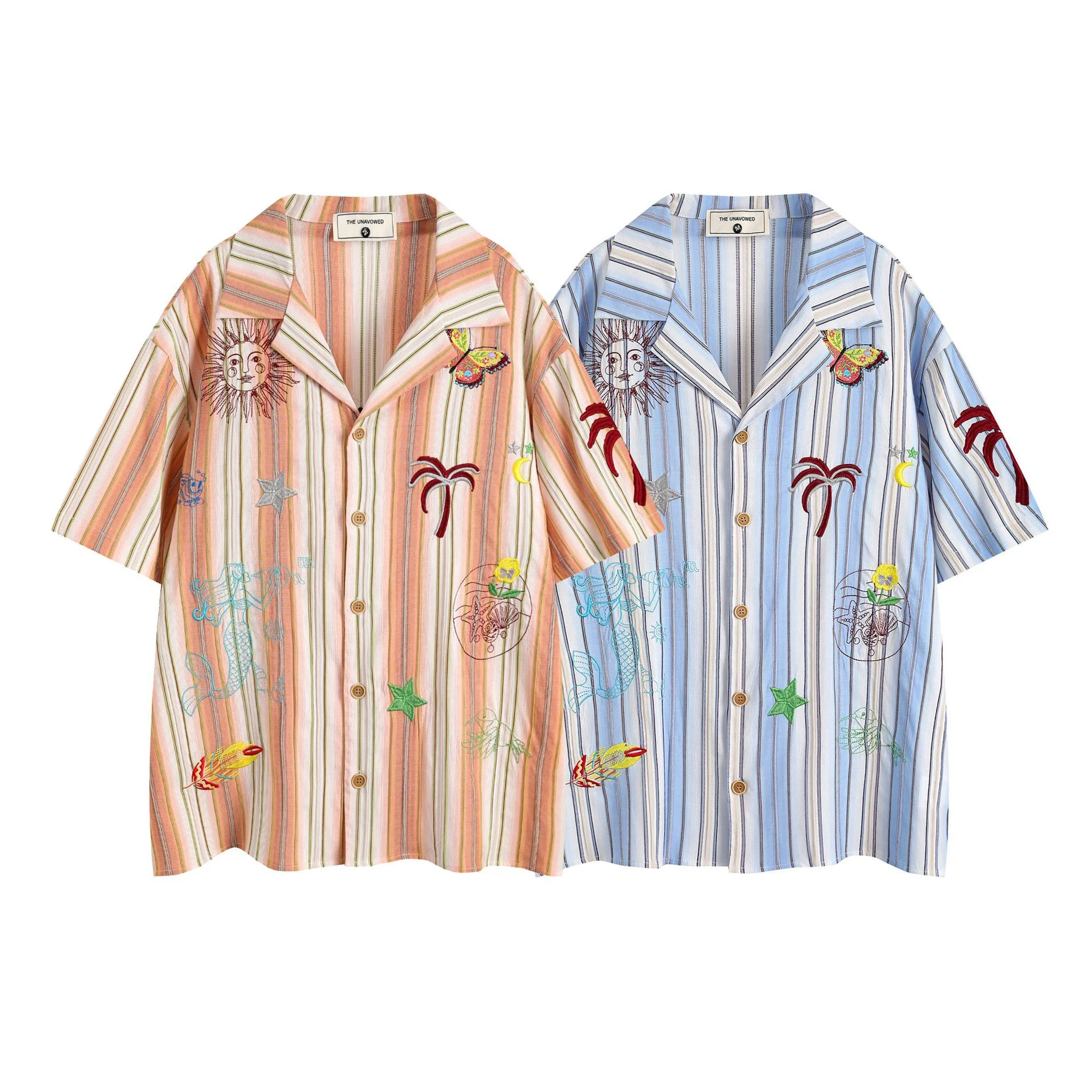 Title 13, Camisa de manga curta bordada com estampa de se...