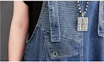 Overoles Harem de Rayas Sueltos y Casuales con Diseño a Contraste para un Look Relajado y Moderno. Pantalones Amplios y Cómodos para Mujer. — foto 8