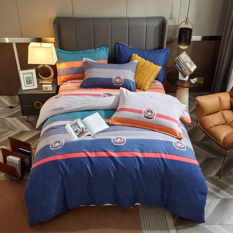 Jogo de cama de algodão espesso de quatro peças para outono e inverno. Ideal para dormitórios, macio e aconchegante. — foto 11