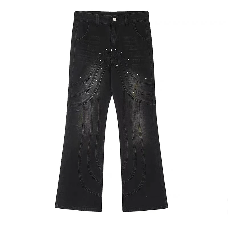 Jeans de costura de diseño para hombre, sueltos, cómodos y modernos. Perfectos para un look casual y relajado con estilo. — foto 7