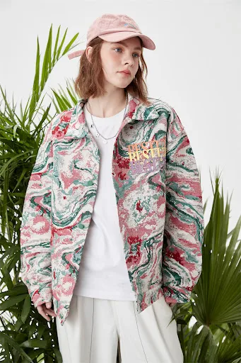 Title 12, Tie-dyed Color Jacquard Jacket with European an...