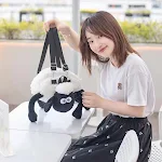 Plush Toy Cute Cartoon Mianyang Cotton Shoes Black and White Backpack, comfortable and adorable, perfect for children, i — photo 5