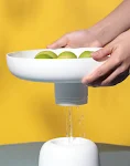 Simple plastic fruit bowl on high feet with drain, perfect for fruit, candy, kueh, and desserts, keeping them fresh and — photo 5