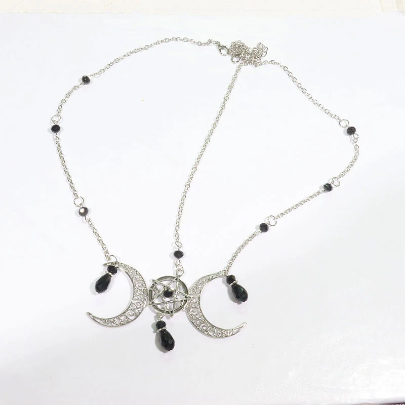Posey Pentagram Head Chain Ay Doğal Taş Saç Zinciri Boho Tarzı Eşsiz Kafa Aksesuarı Festival ve Etkinlikler için Zarif Saç Takısı — Fotoğraf 1
