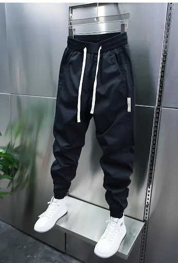 Title 7, Heren casual jeans met elastische enkels en sti...