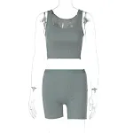 Conjunto Deportivo de Verano Chaleco Corto y Pantalones Cortos Ajustados para Mujer Ideal para Fitness y Actividades Deportivas — foto 4