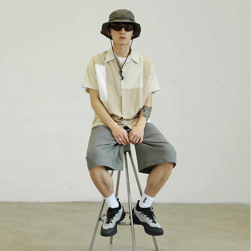 Spliced short-sleeved shirt summer couple shirt. Enjoy summer together in comfort and style with this trendy and easy-to — photo 3