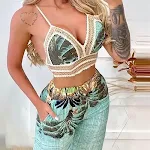 Dames bedrukte sexy bretels pak Verhoog je stijl met dit aantrekkelijke pak, perfect voor gedurfde en moderne looks, ideaal om je figuur te accentueren. — foto 5
