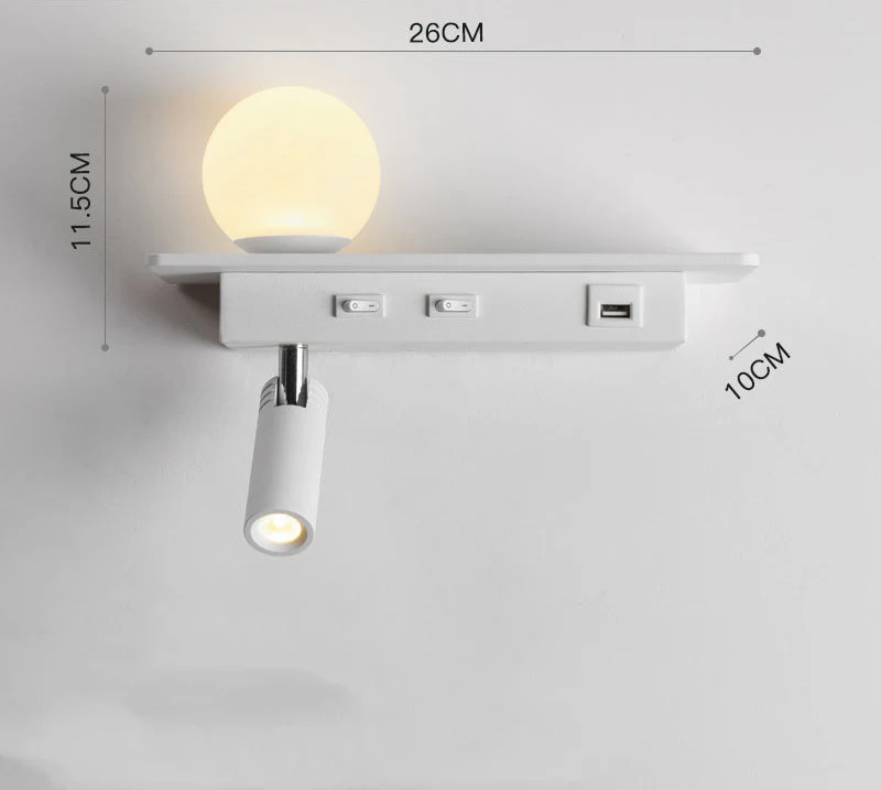 Bedside Lamp with USB Port and Shelf. Conveniently charge your devices and keep essentials organized with this stylish a — photo 4
