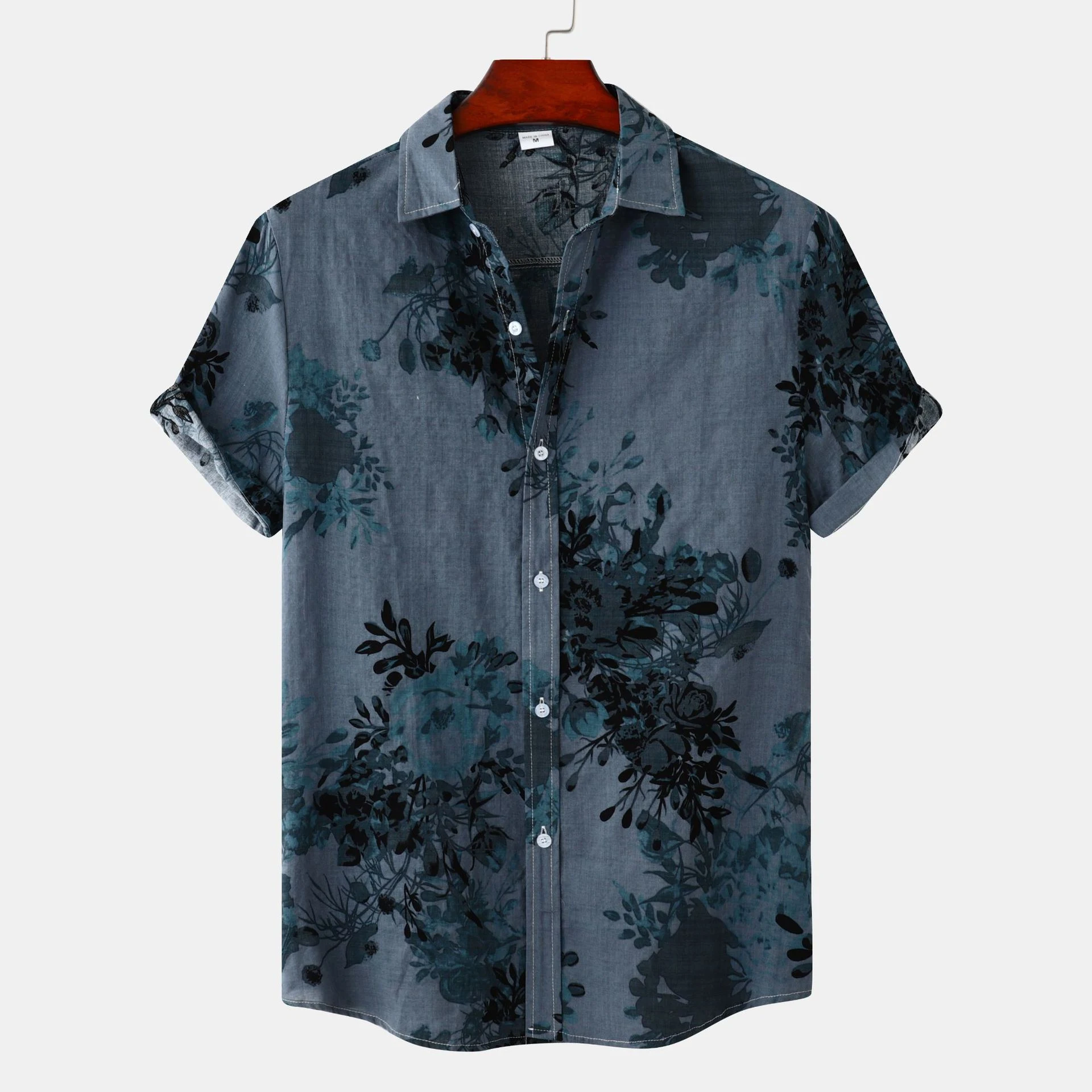 Camicia floreale con revers da uomo Eleganza floreale senza tempo Camicia versatile e comoda per un look impeccabile in ogni occasione. — foto 12