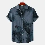 Camicia floreale con revers da uomo Eleganza floreale senza tempo Camicia versatile e comoda per un look impeccabile in ogni occasione. — foto 12
