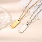 Colar com placa de nome em aço inoxidável. Um acessório simples e elegante para personalizar seu estilo ou presentear alguém especial. — foto 21