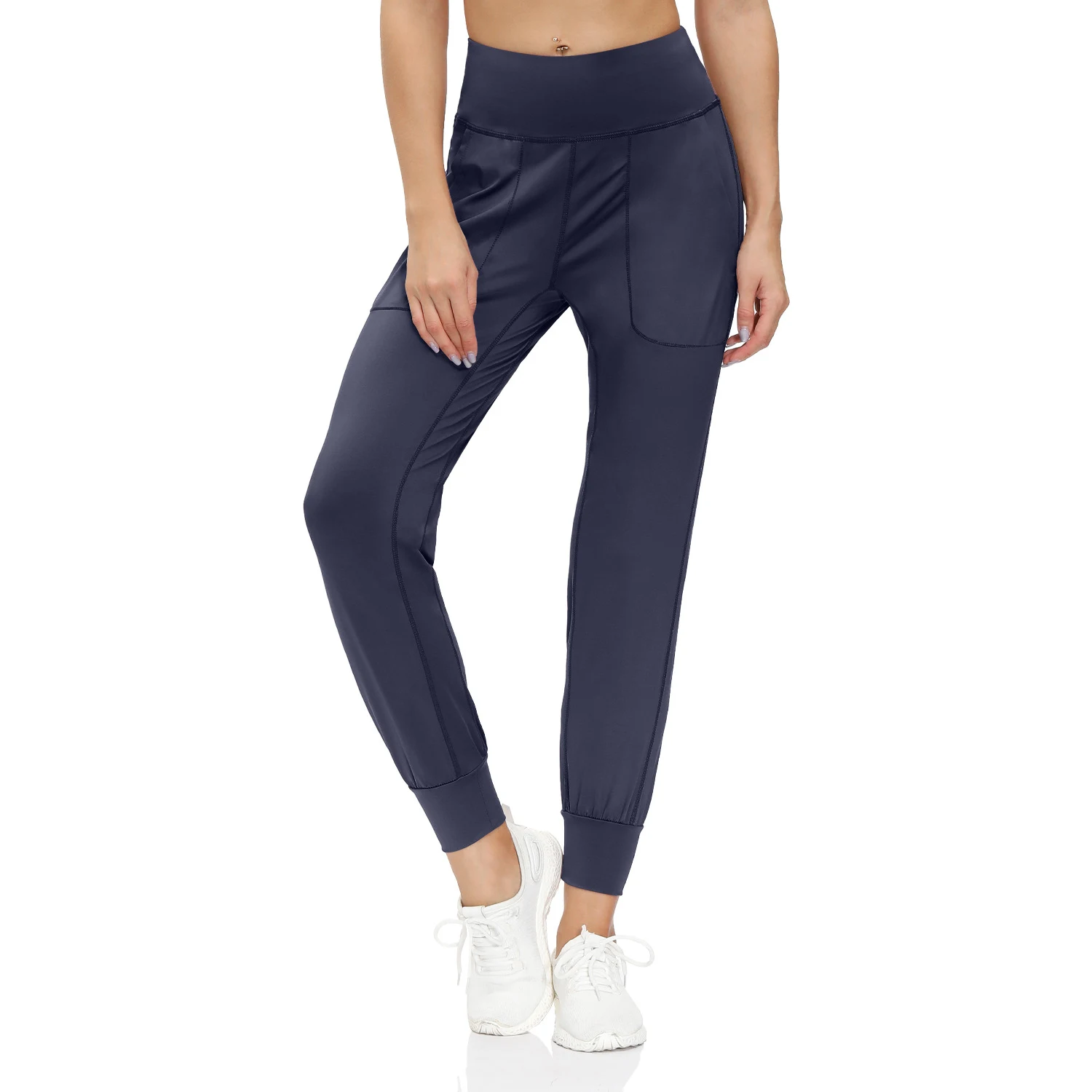 Calças de yoga femininas de cintura alta com bolso, nove pontos, fitness e stretch. Conforto e liberdade para seus treinos e atividades diárias. — foto 18