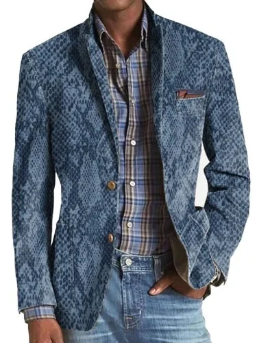Casaco masculino com listras e xadrez, terno elegante para homens, ideal para trabalho e eventos sociais, design sofisticado e moderno, confortável. — foto 7
