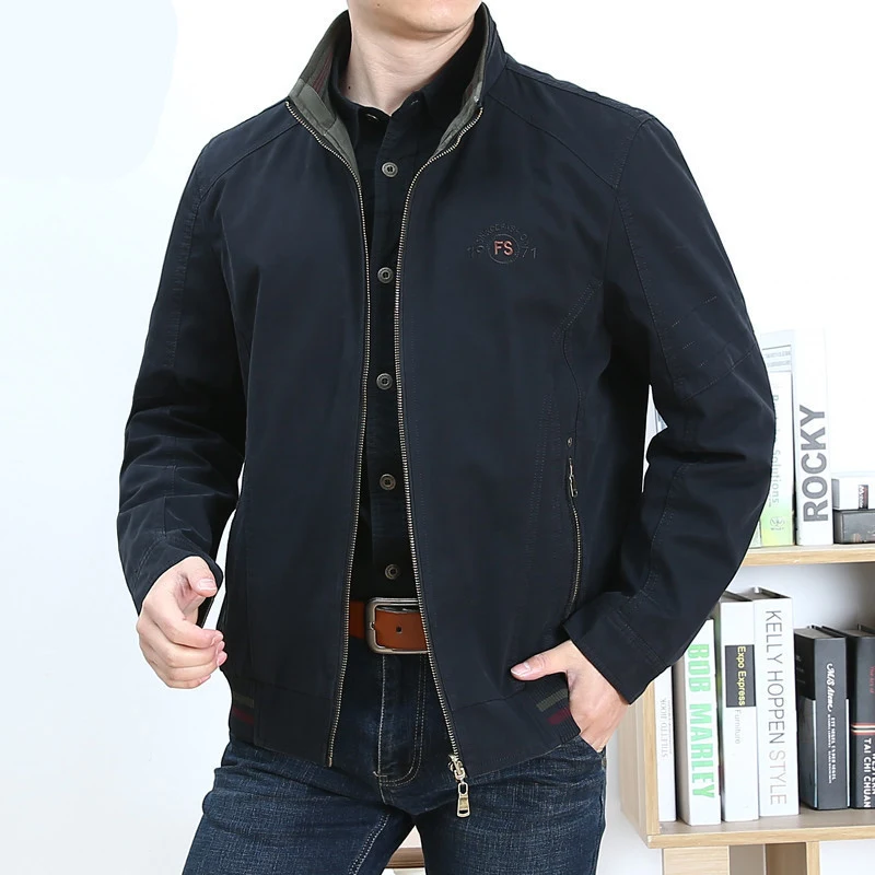 Title 3, Mens Plus Size Loose Coat with Stand Collar, o...